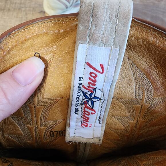 Vintage Tony Lama Kevin Fowler Signed Cowboy Crepe Roper Boots | Women's 6.5B - Picture 10 of 15
